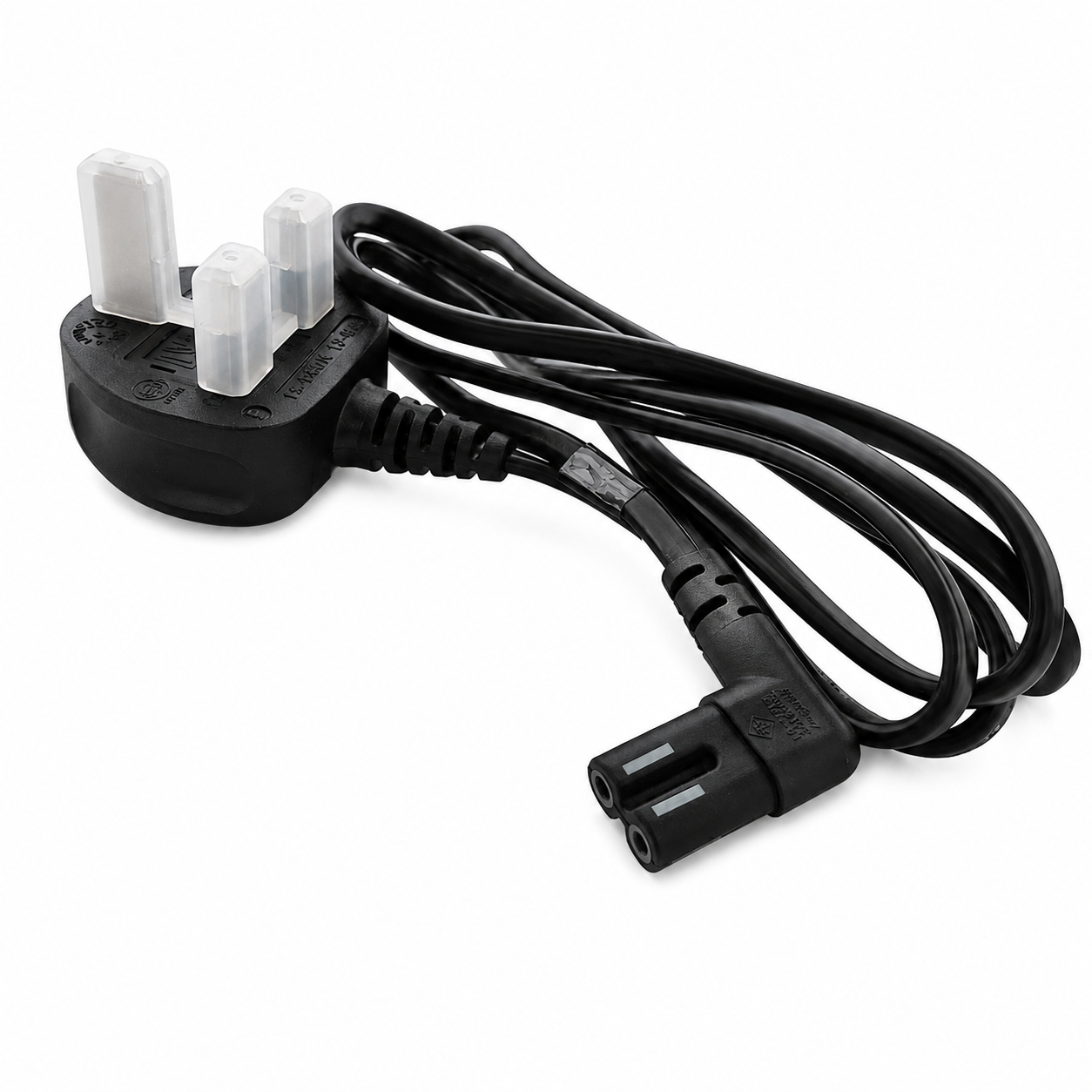 BS1363 UK 3Pin Plug to Side Angle C7 1.5m (0.5mm²) with Safety Mark