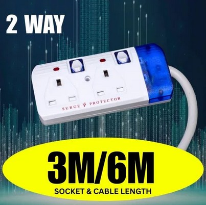 HOYO 2 Way 3 Pin 6m PSO surge protection (Blister bag)