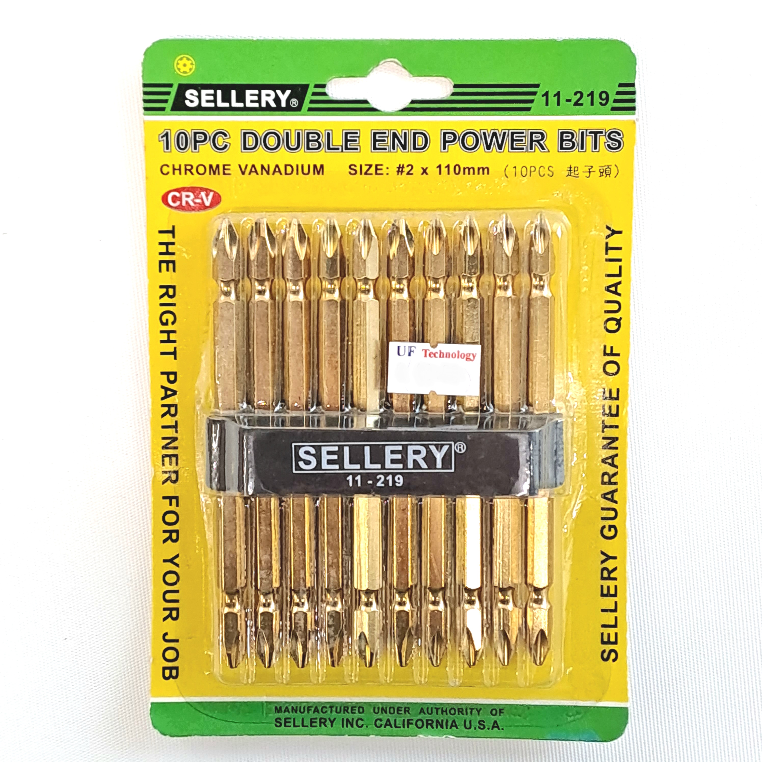 Sellery 11-219 10pcs Double End Power Bits #2 x 110mm