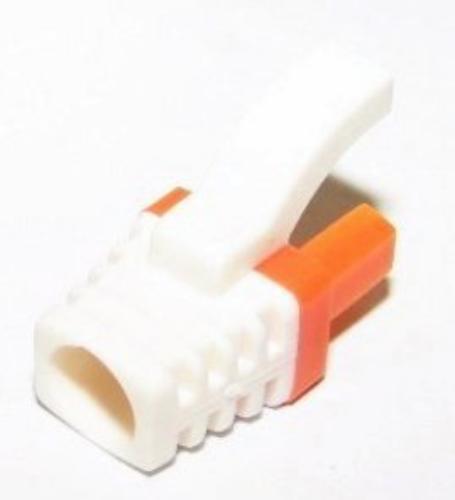 RJ45 Cable Boot Hook Type Orange and White
