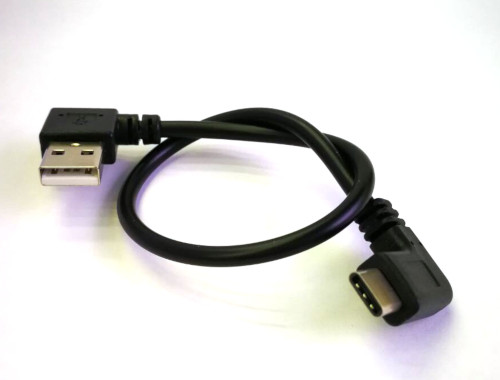 Type-C Left Angle to USB Right Angle Data & Charging Short Cable