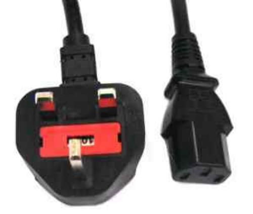 BS1363 UK 3 Pin Plug with Safety Mark to C13 Cable 1.8m