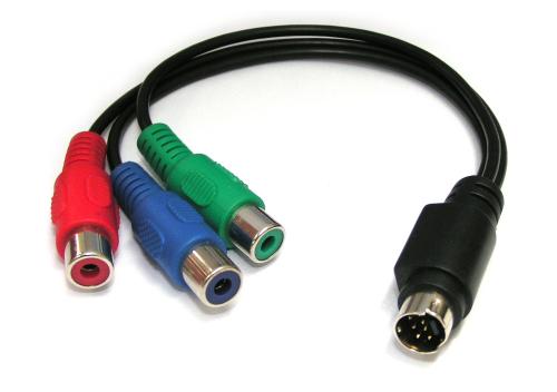 7 Pin Mini-Din to 3xRCA Jack Short Cable