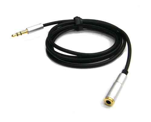 3.5mm Stereo Plug to Jack Cable Metal 1m