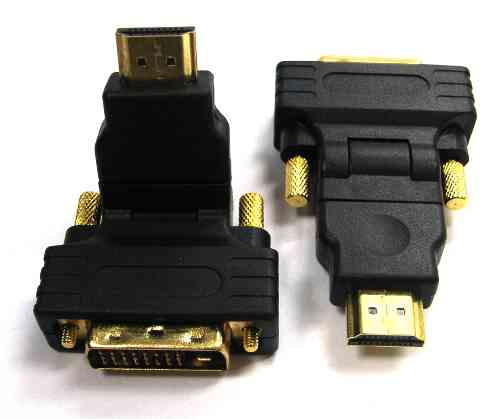 Turnable HDMI Plug to DVI Plug Adaptor