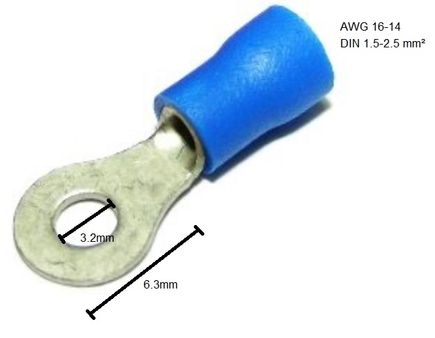 RV2-3.2 Insulated Ring Terminals
