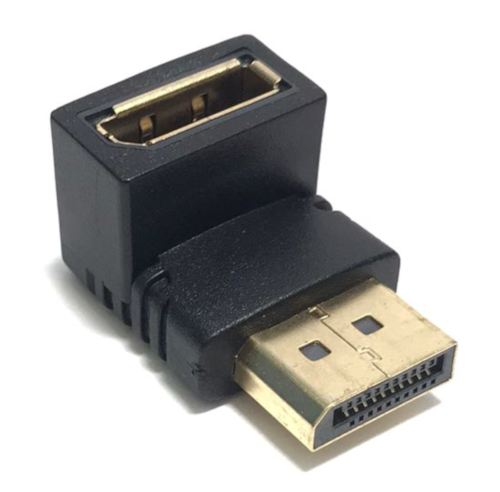 1563 Display Port Male to Female Down Angle 270 Degrees Adaptor