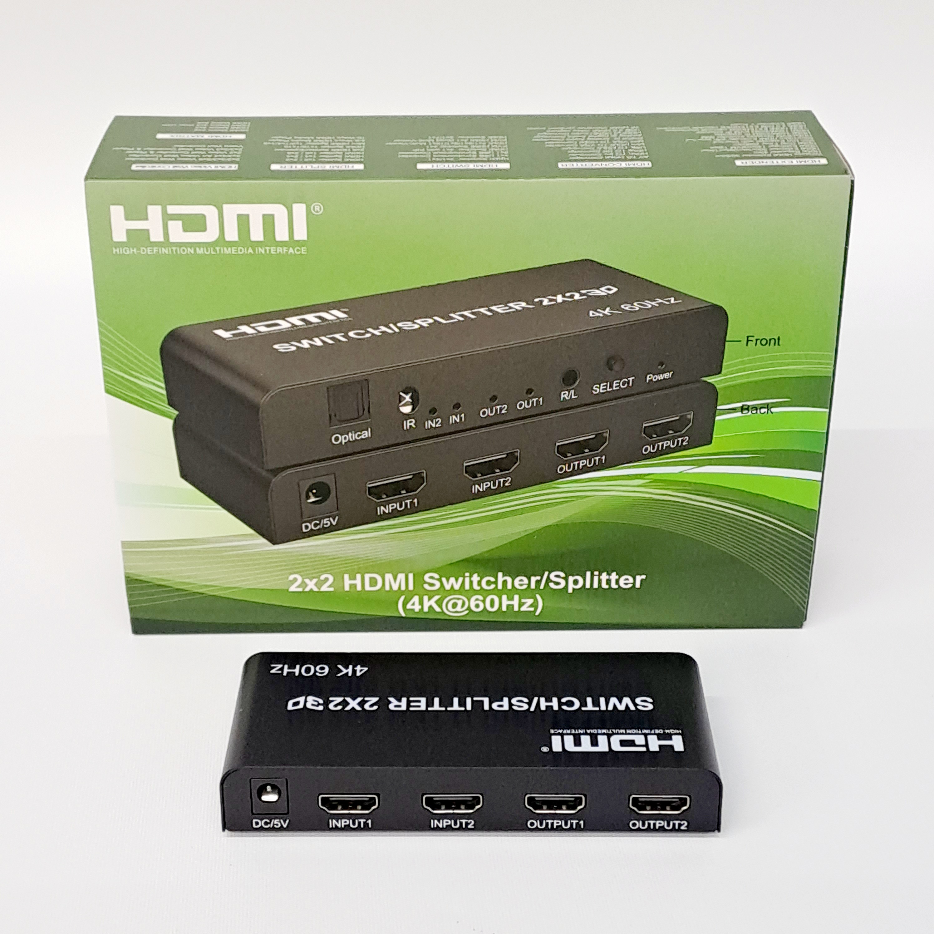 HDMI 4K 60Hz Switch/Splitter 2x2