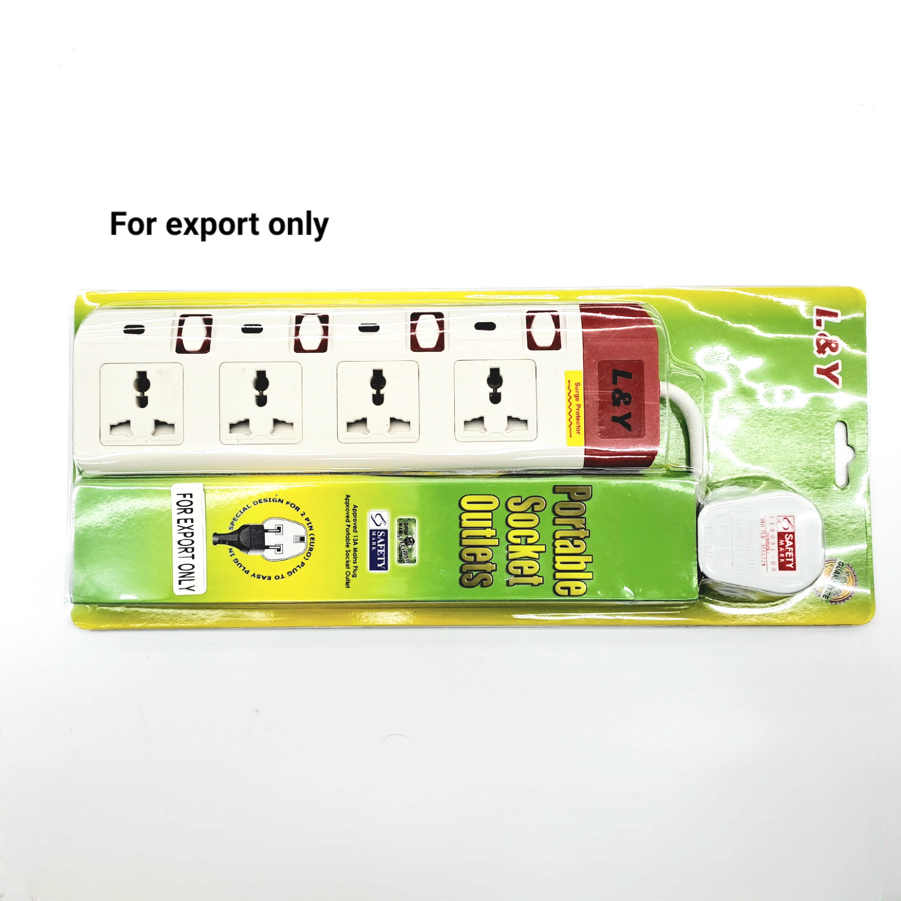 L&Y 4 Way 3pin Multi Socket Outlet-3M (for export only)