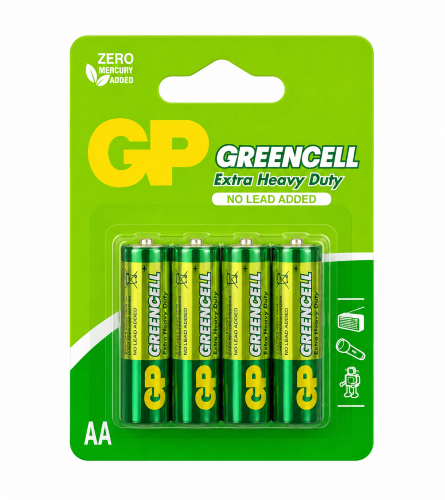 GP AA-4’s 1.5V Greencell Battery w/Card
