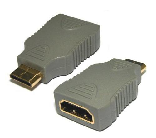 HDMI type C Plug to A Jack (Mini HDMI Male to HDMI Female) Adaptor 