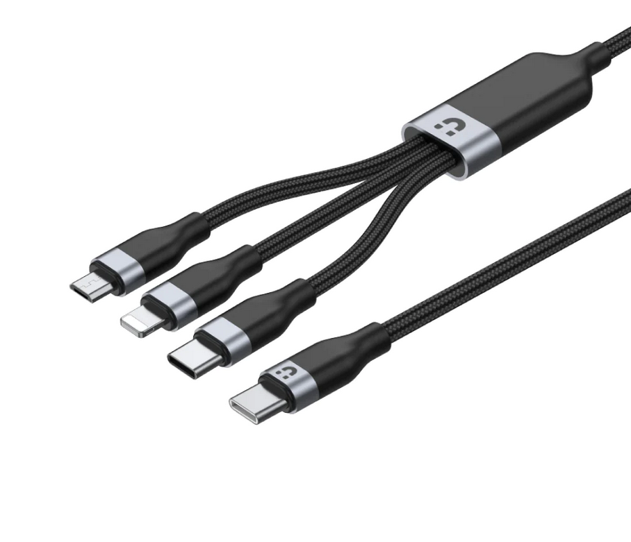 Unitek USB-C 3-in-1 (Lightning + USB-C + Micro USB) Multi Charging Cable E-Mark Chipset (Black) 1.5M