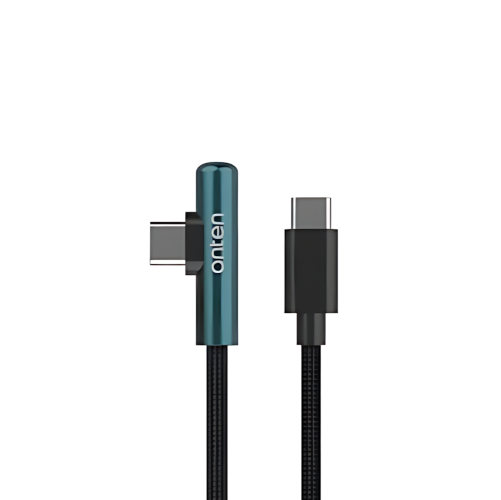 onten USB-C to Right Angle USB-C 60W Braided Data Cable 1m