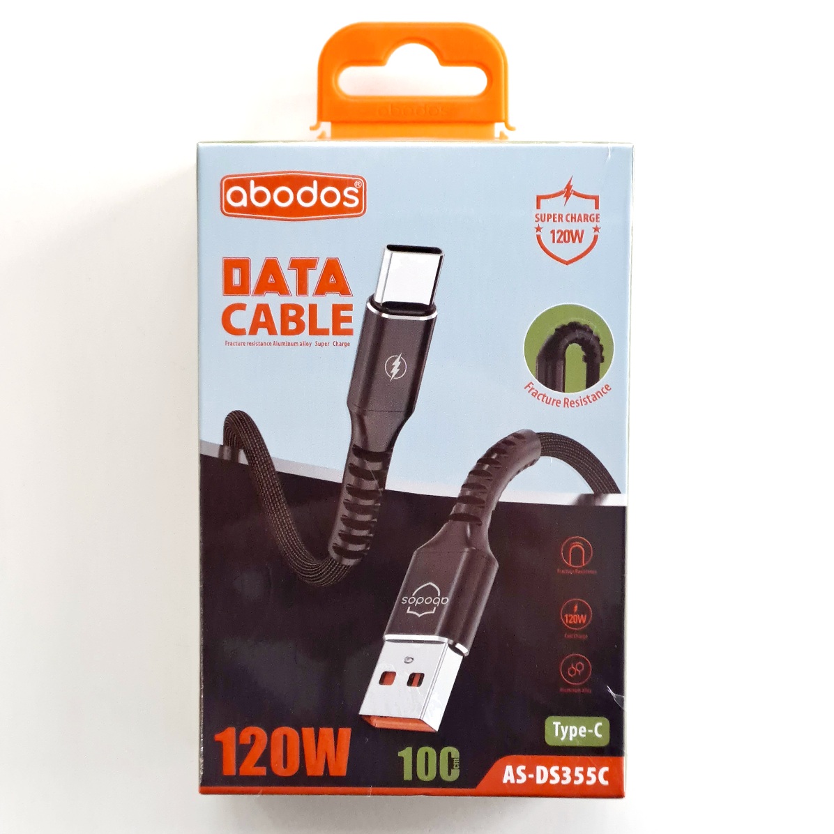 AS-DS355C abodos 120W USB to Type C Data Cable 1m Black