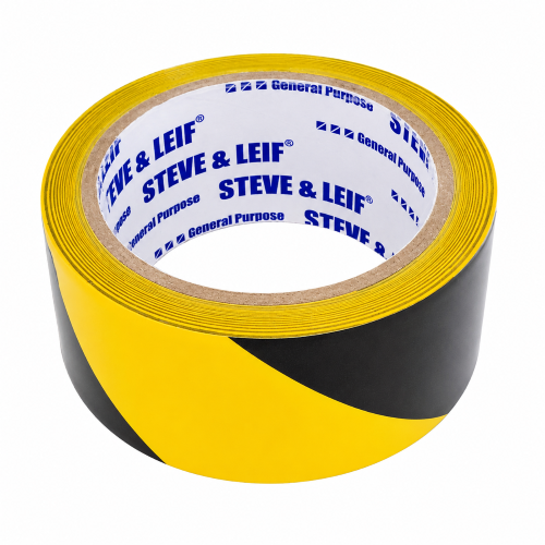 S&L Black/Yellow PVC Floor Marking Tape 48mm x 20m