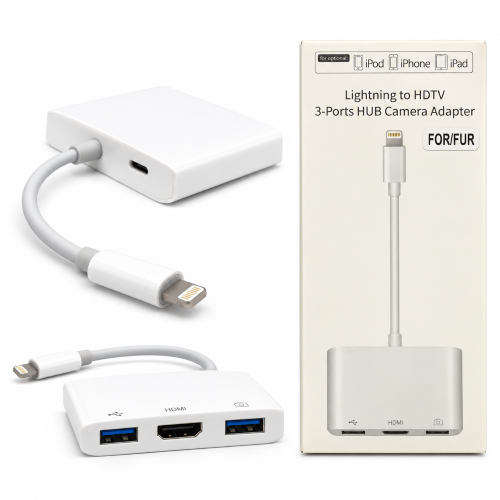 Lightning 4-in-1 OTG (HDMI + 2xUSB + Lightning)