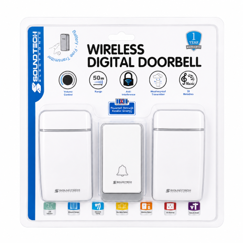 Soundtech Kinectic Wireless Digital Doorbell