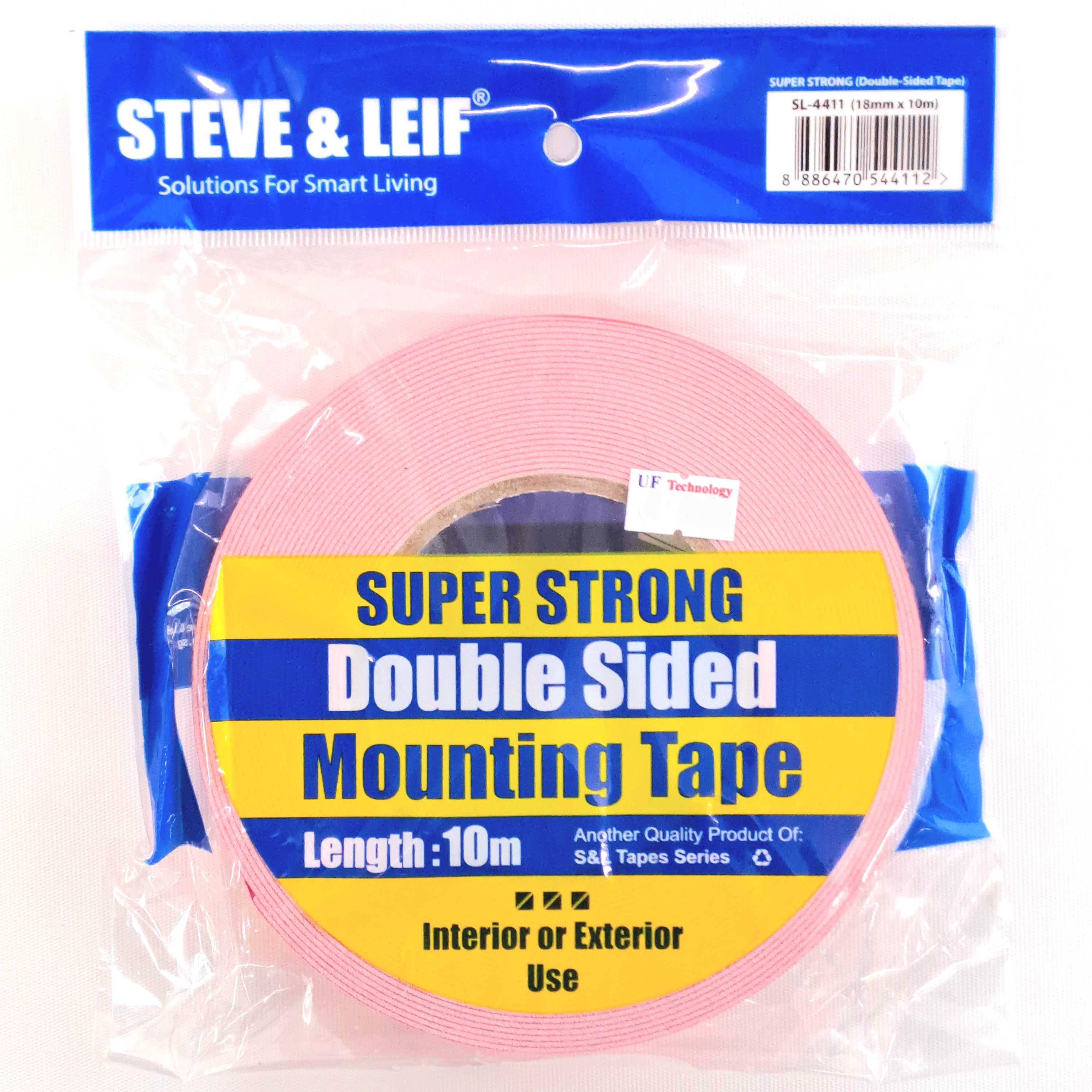 S&L Double-Sided Foam Tape 18mm x 10m, White
