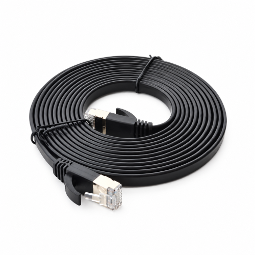Cat 7 SSTP Flat Black 3m