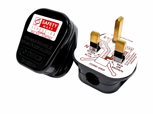 Rewirable Plug Top, w/o Neon – BLACK