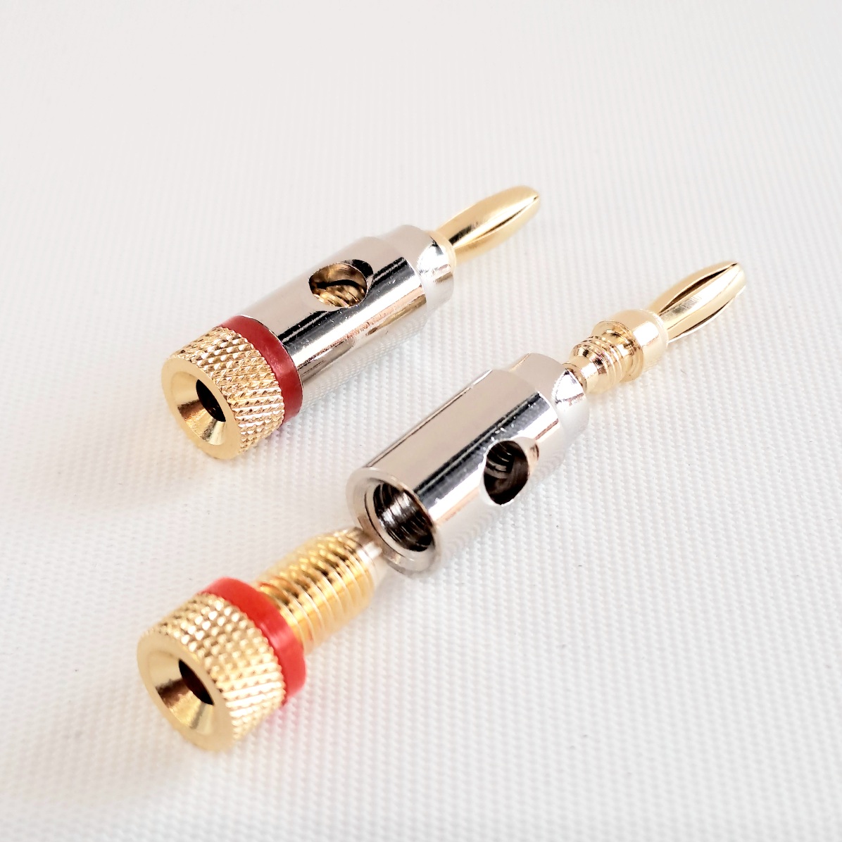 Banana Plug Metal Gold Red