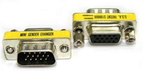 D-Sub Gender Changer 15 Pin High Density Plug to Jack