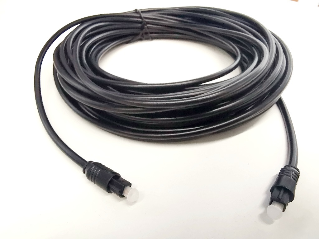 Optical Audio Toslink Plug to Plug Cable 15m (OD: 4mm)