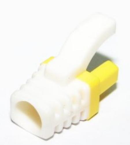 RJ45 Cable Boot Hook Type Yellow and White
