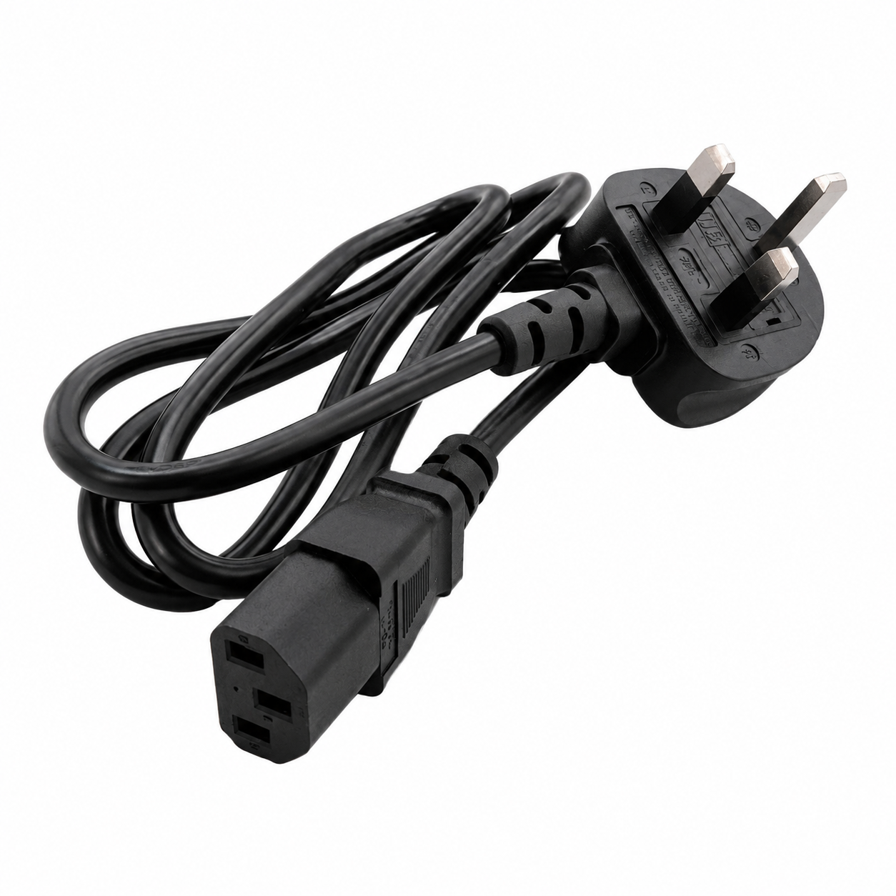 BS1363 UK 3Pin Plug to C13 1m with Safety Mark (0.75mm²)