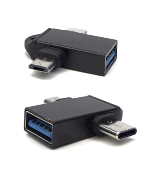 USB 3.0 AF to Type C M & Micro USB M OTG Adaptor