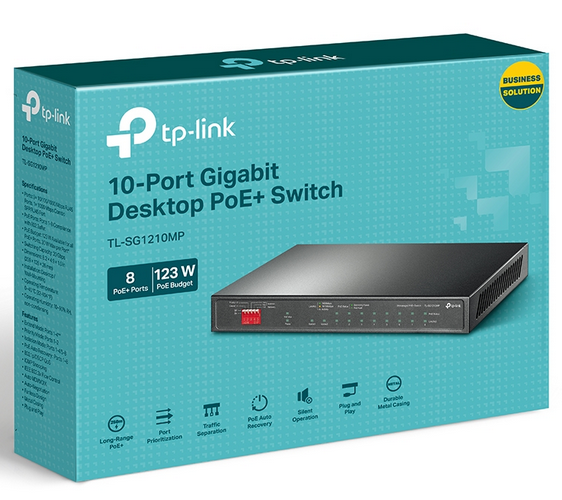 TP Link 10-Port Gigabit Desktop Switch with 8-Port PoE+