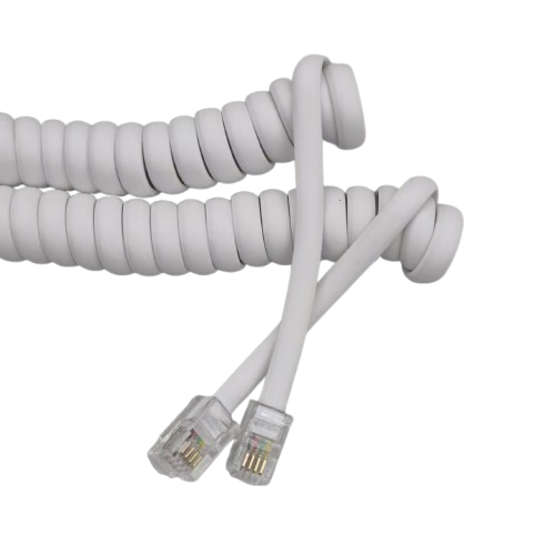 4P4C Coiled Telephone Cord 2m