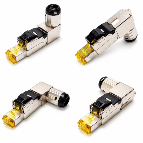 8P8C Cat 8 RJ45 FTP Modular Plug Toolless 90°