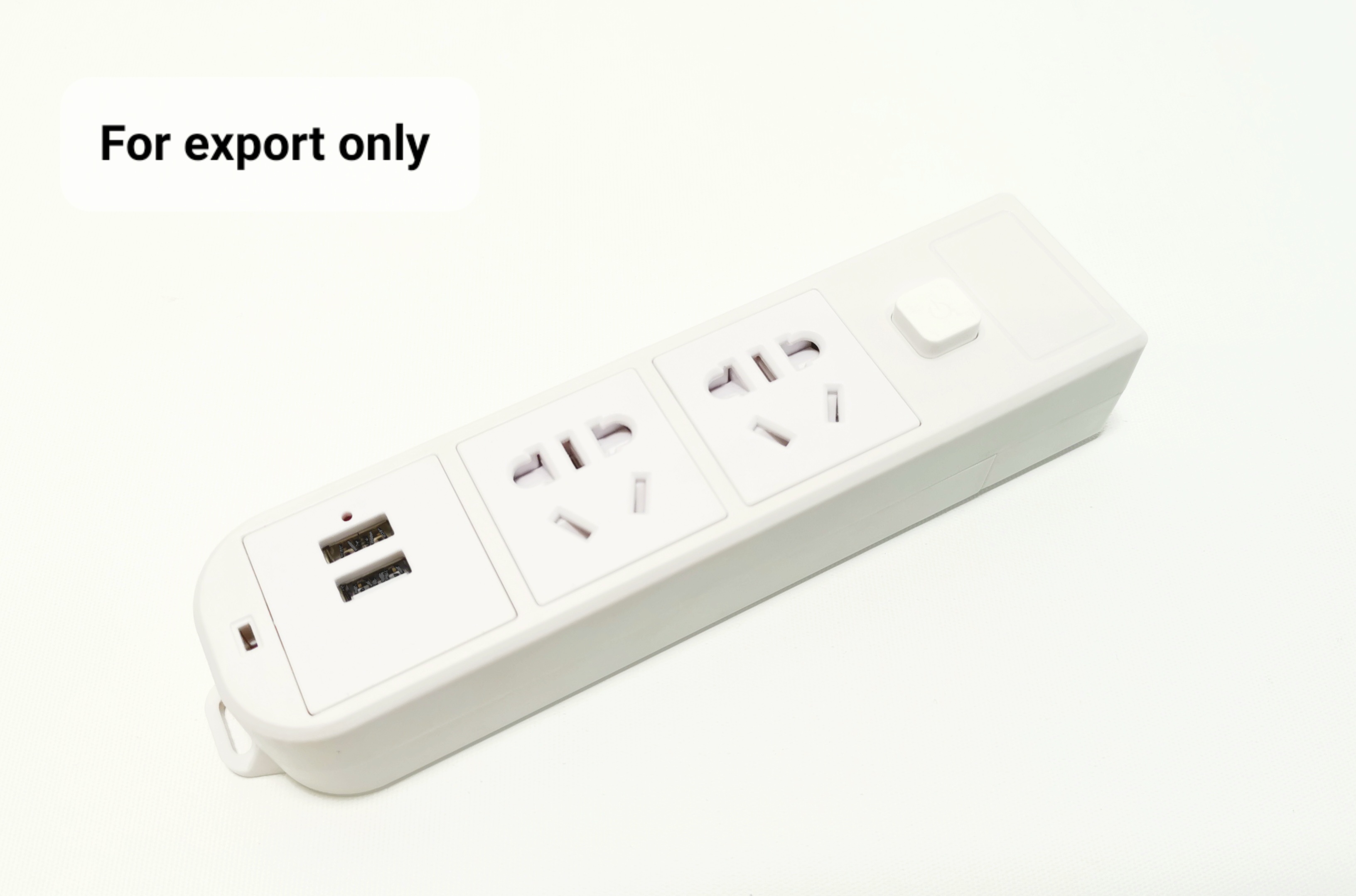 2-Gang Universal Power Strip with 2x USB Ports White Cordless (For export only)