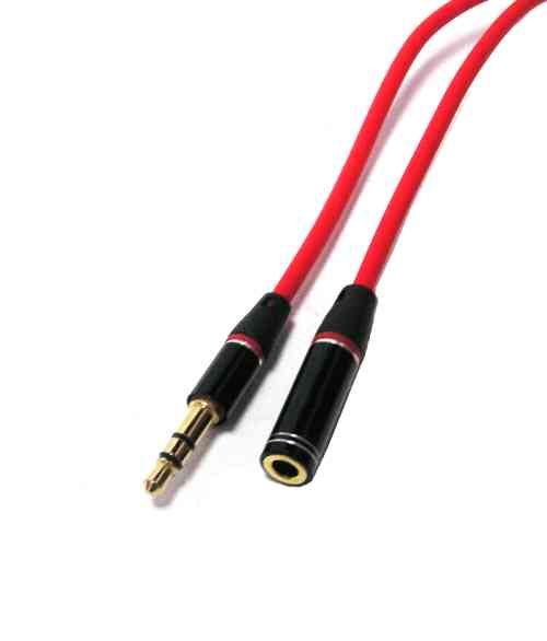 3.5mm Stereo Male to Female Extension Cable 1m Red