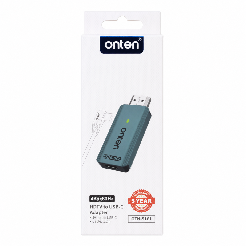 onten 4K60Hz HDMI Male to USB-C Female Adapter
