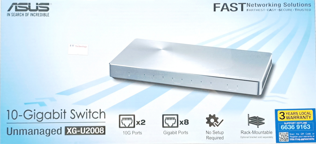 ASUS XG-U2008 10-Port Unmanaged Switch feat. Two 10G Ports