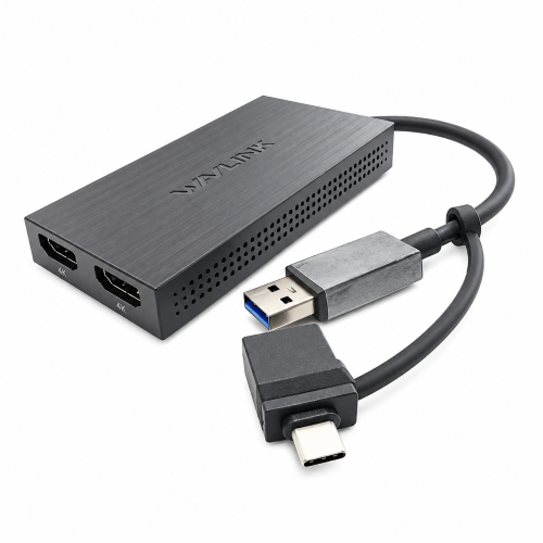 Wavlink USB-A/USB-C to Dual HDMI 4K@60Hz MST Adapter (Mac OS compatible)