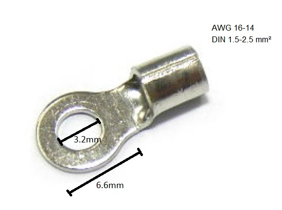 RNB2-3.2 Non-Insulated Ring Terminals