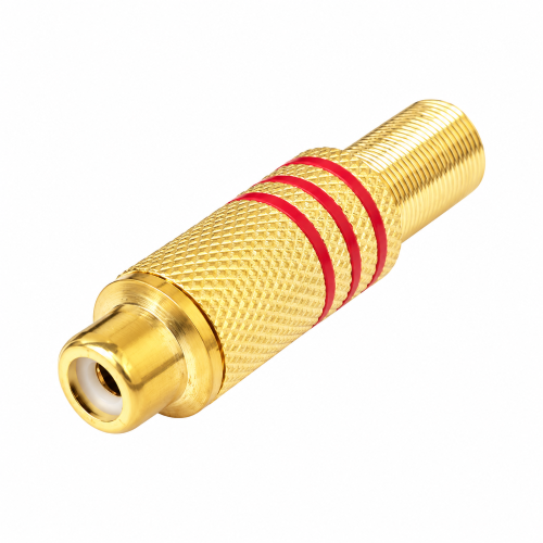 RCA Jack Gold Red with Spring ID:7mm