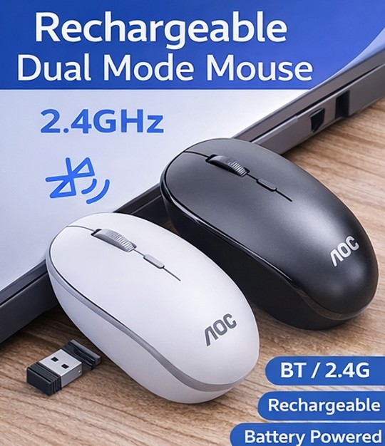 AOC MS313 2.4G Rechargeable Dual Mode Wireless Mouse